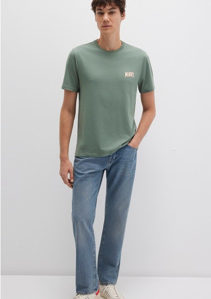 Mavi Logo Baskılı Yeşil Tişört 0611714-71483