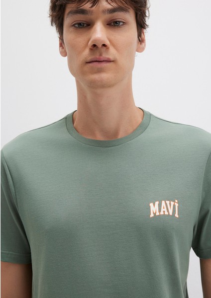 Mavi Logo Baskılı Yeşil Tişört 0611714-71483