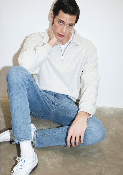 Milan Premium Blue Puslu Açık Mavi Jean Pantolon 0081083030