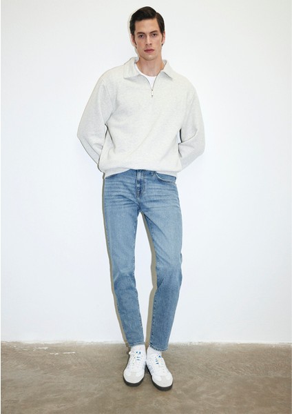Milan Premium Blue Puslu Açık Mavi Jean Pantolon 0081083030