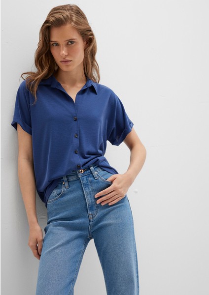 Lux Touch TENCEL TM Mavi Modal Gömlek 168081-70491