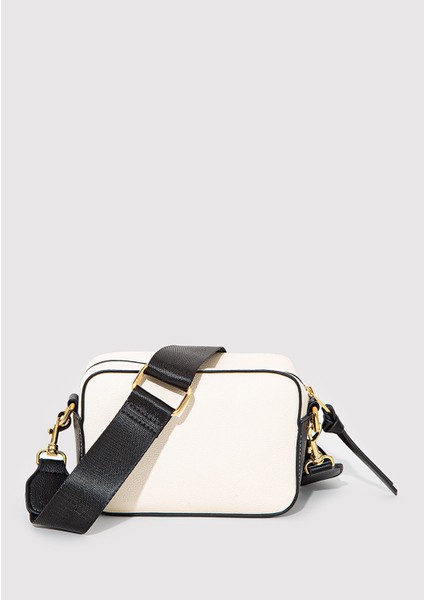 Siyah Askılı Ekru Çapraz Çanta 1910084-70055