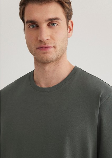 Stretch Yeşil Basic Tişört 0610252-71598