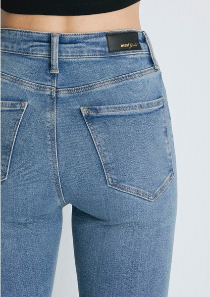 Kadın Serenay Gölgeli Mavi Gold Shape Jean Pantolon 100980-82194 modelleri