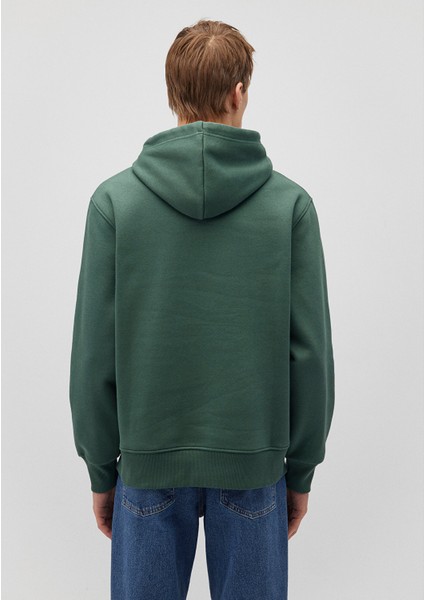 Mavi Logo Nakışlı Kapüşonlu Yeşil Sweatshirt 065809-71580