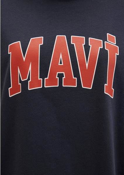 Mavi Logo Baskılı Antrasit Tişört 1600843-82185