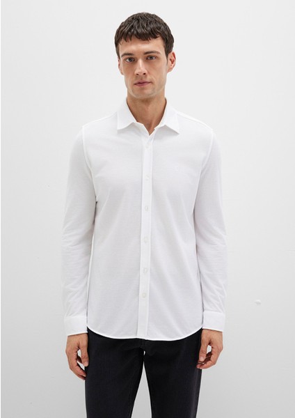 Beyaz Örme Gömlek 0210294-620
