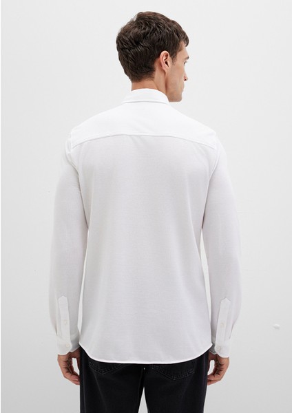 Beyaz Örme Gömlek 0210294-620
