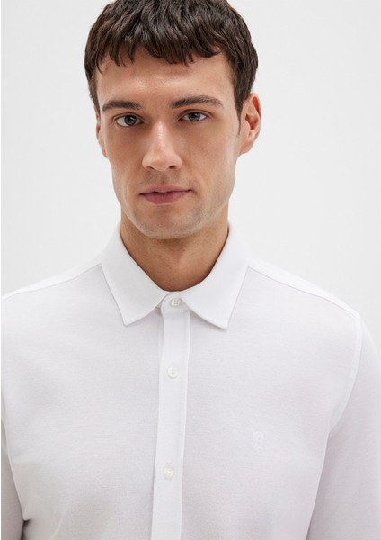 Beyaz Örme Gömlek 0210294-620