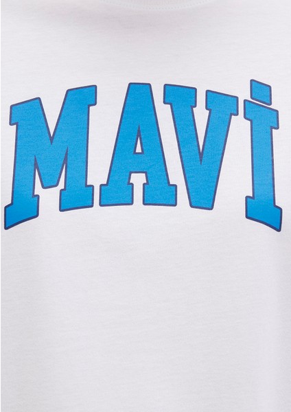 Mavi Logo Baskılı Beyaz Tişört 1600843-70000