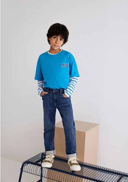 Tom Sporty Puslu Indigo Mavi Jean Pantolon 6010628714