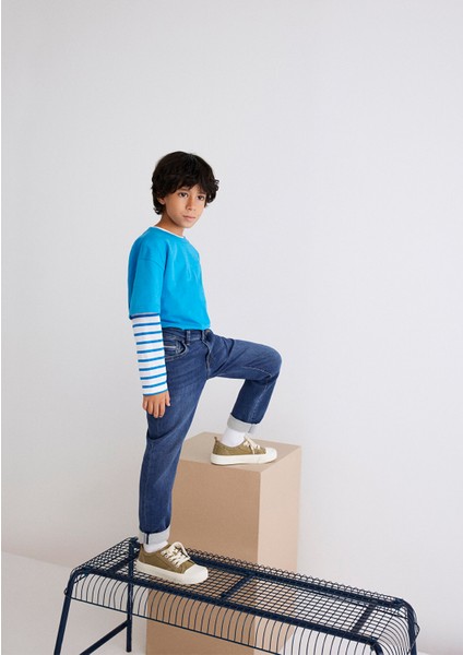 Tom Sporty Puslu Indigo Mavi Jean Pantolon 6010628714