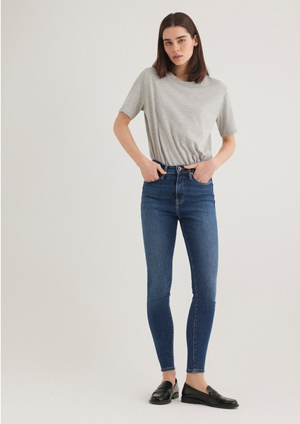 Kadın Serenay Mavi Gold Shape Jean Pantolon 100980-33687