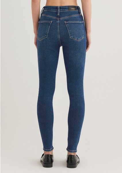 Kadın Serenay Mavi Gold Shape Jean Pantolon 100980-33687