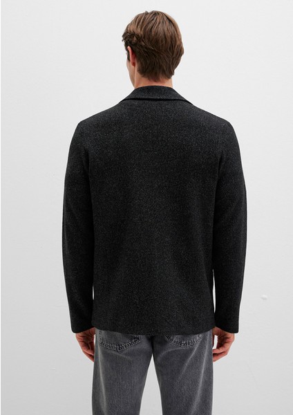 Blazer Yaka Siyah Triko Hırka 070699-900