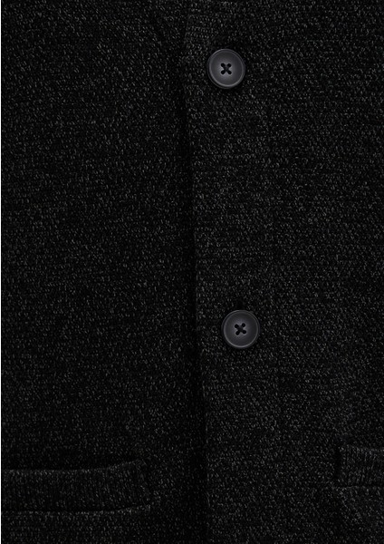 Blazer Yaka Siyah Triko Hırka 070699-900