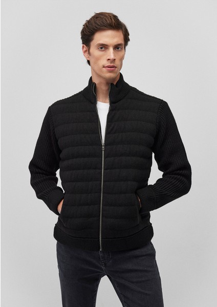 Fermuarlı Siyah Triko Hırka 070697-900