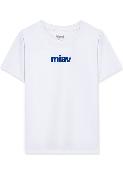 Miav Baskılı Beyaz Çocuk Tişört 66332620