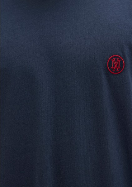 Mavi Logo İşlemeli Lacivert Basic Tişört 067074-33207