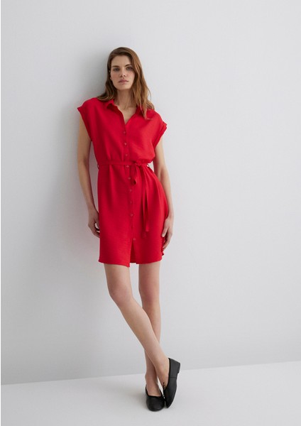 Kırmızı Gömlek Elbise 131139-29723