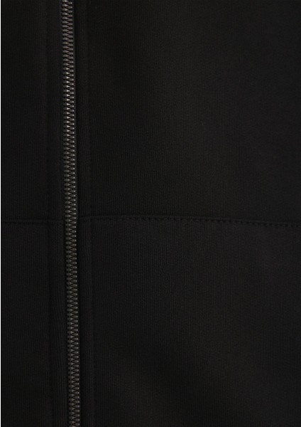 Logolu Kapüşonlu Fermuarlı Siyah Sweatshirt 066979-900