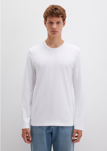 Uzun Kollu Beyaz Basic Tişört 062477-23248