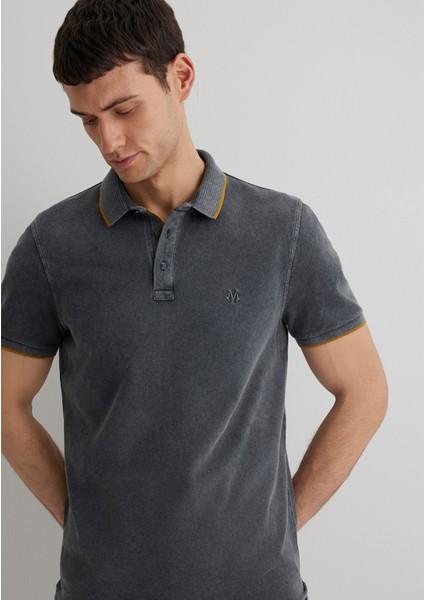 Şerit Detaylı Antrasit Polo Tişört 065920-30653