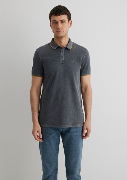Şerit Detaylı Antrasit Polo Tişört 065920-30653