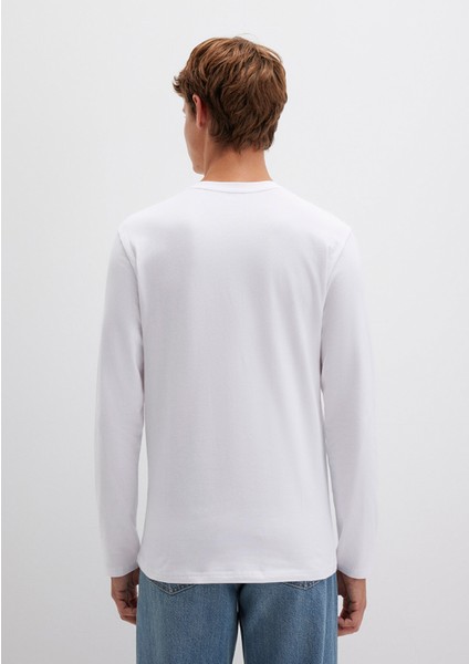 Uzun Kollu Beyaz Basic Tişört 062477-23248