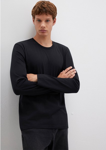 Uzun Kollu Siyah Basic Tişört 062477-27062