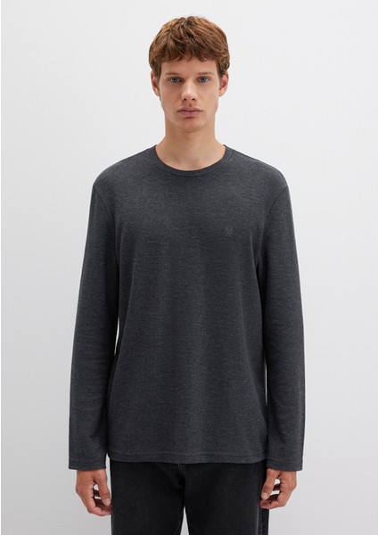 Uzun Kollu Antrasit Basic Tişört 065755-29758