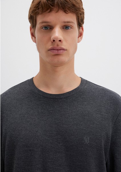 Uzun Kollu Antrasit Basic Tişört 065755-29758