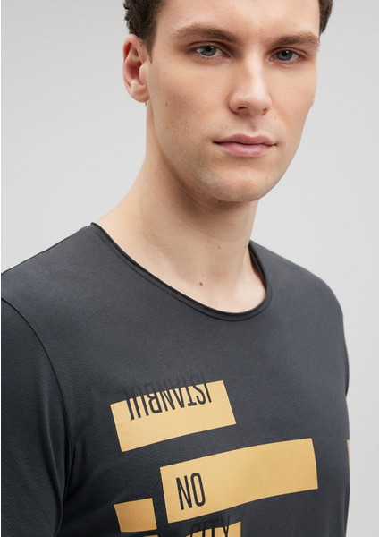 Baskılı Antrasit İstanbul Tişört 064759-24393