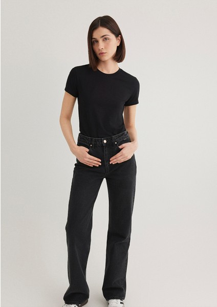 Stretch Siyah Basic Tişört 162767-900