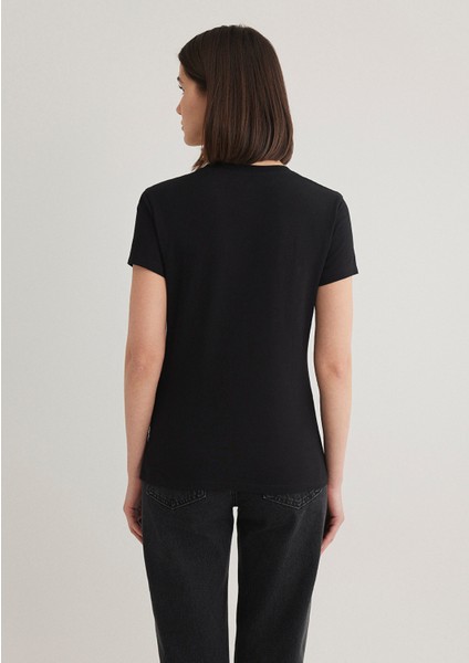 Stretch Siyah Basic Tişört 162767-900