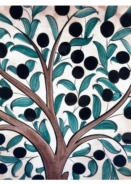 Zeytin Ağacı Desenli 30CM Iznik Çini Tabak fiyatları