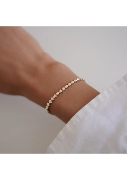 Taşlı Dizi Yıldız Altın Bileklik fiyatları