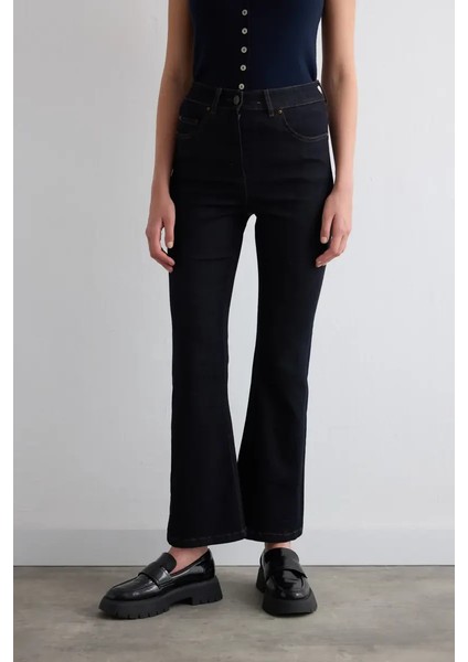 Tencel Denim Flare Pantolon - Lacivert fiyatları