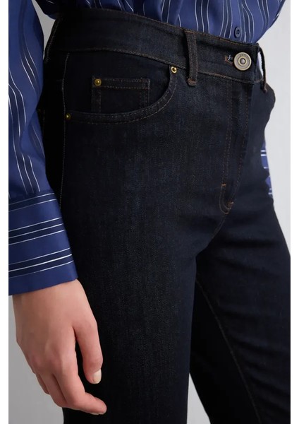 Tencel Denim Slim Pantolon - Lacivert modelleri