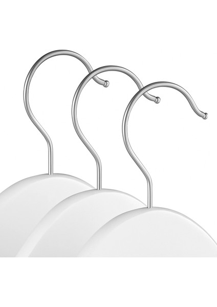 -Prado 12 Adet Ahşap Görünümlü Plastik Kalite Beyaz Stil Elbise Askısı fiyatları