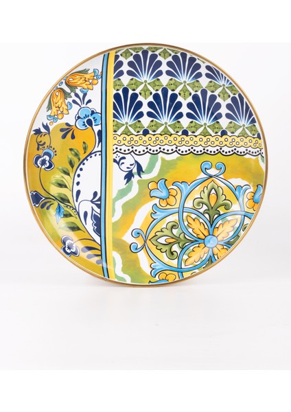 Selge 26 cm Dekoratif Emaye Servis Sunum Tabağı modelleri