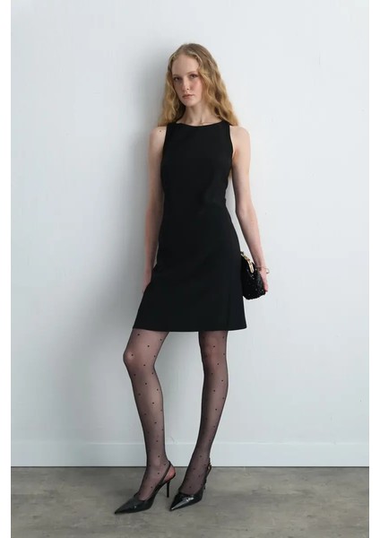 Krep Jile Elbise - Siyah fırsatları