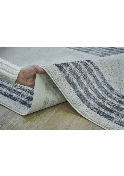 Riena 1141 Gri - Akrilik Polyester Halı | Kaymaz Tabanlı Dekoratif Halı modelleri