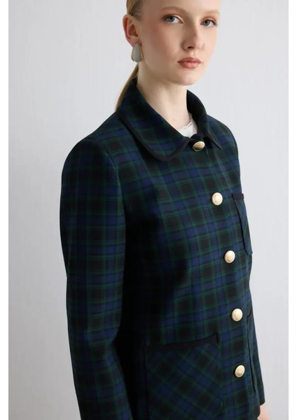 Cepli Ekose Ceket - Lacivert fırsatları