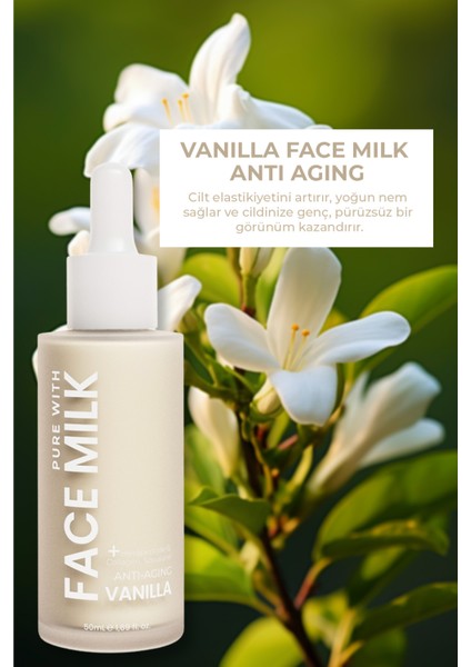 Vanilya Özlü Yaşlanma Karşıtı Işıltı Veren Besleyici Onarıcı Yüz Sütü 150 ml (Hexapeptide-8, Collagen, Squalane) modelleri