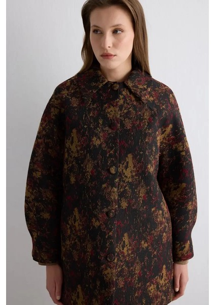 Yakalı Jakar Kaftan - Siyah fiyatları