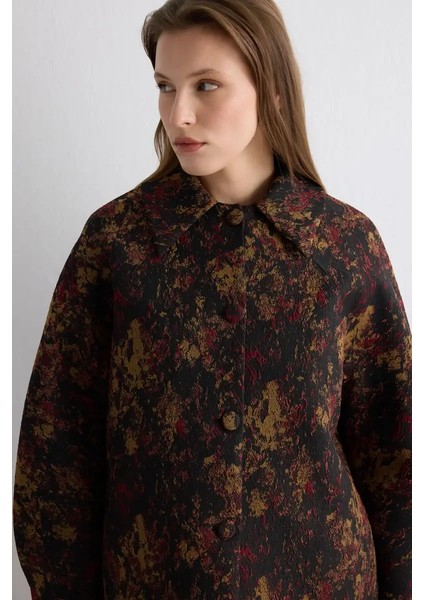 Yakalı Jakar Kaftan - Siyah modelleri