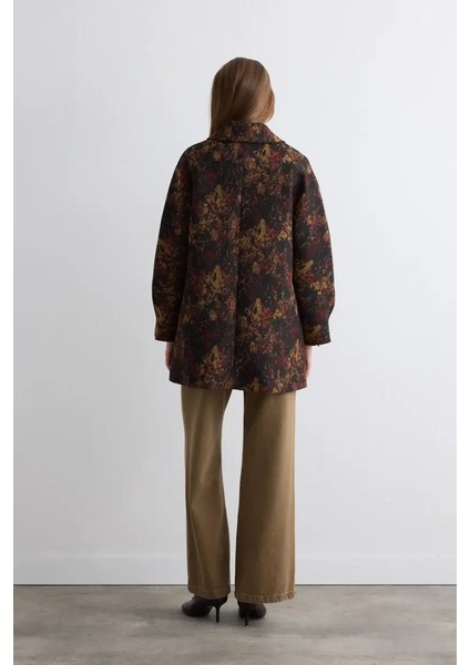 Yakalı Jakar Kaftan - Siyah fırsatları