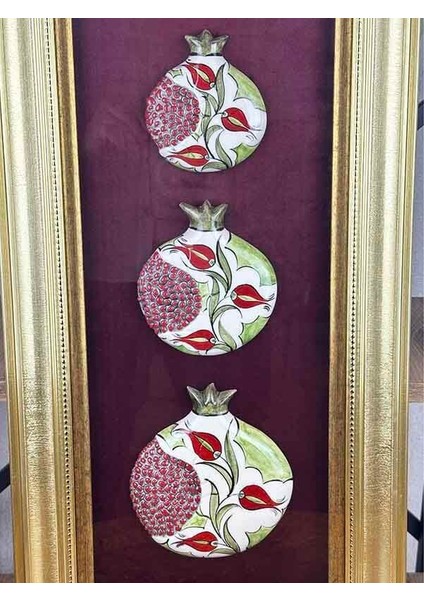 Vıp Hediye Lale ve Bereket – Üçlü Çini Nar Panosu fiyatları