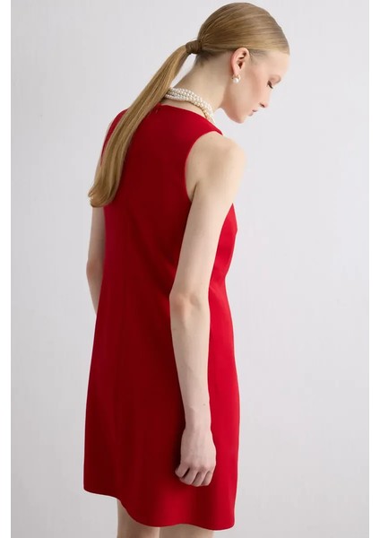Krep Jile Elbise - Kırmızı fırsatları